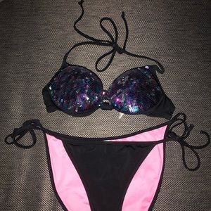 Sparkly pink bikini